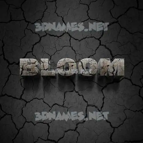 bloom in Cracked Stone style - 3D name wallpaper
