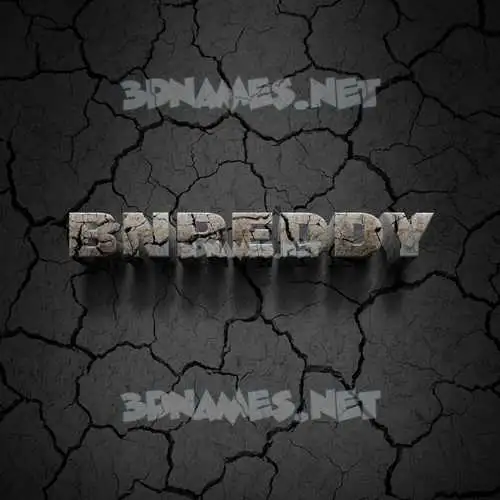 bnreddy in Cracked Stone style - 3D name wallpaper
