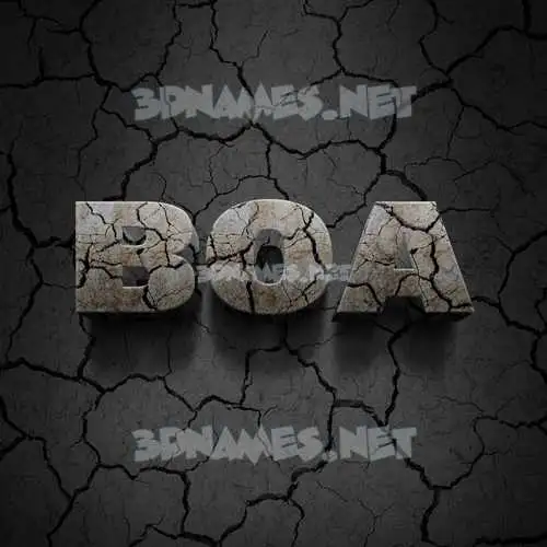 boa in Cracked Stone style - 3D name wallpaper