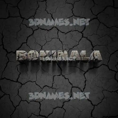 bokinala in Cracked Stone style - 3D name wallpaper