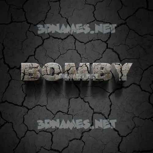 bomby in Cracked Stone style - 3D name wallpaper