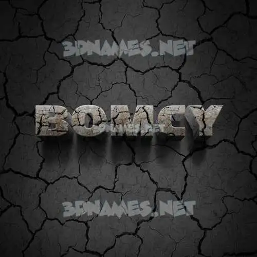 bomcy in Cracked Stone style - 3D name wallpaper