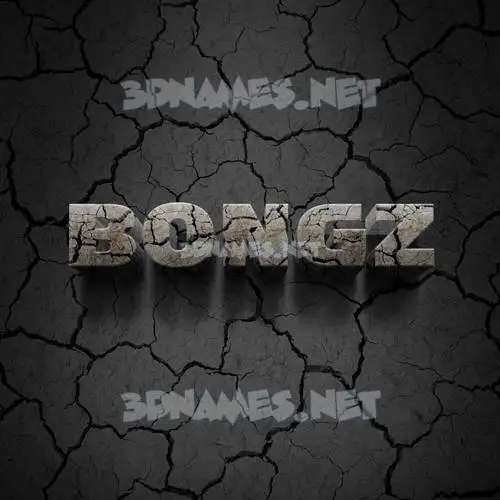 bongz in Cracked Stone style - 3D name wallpaper