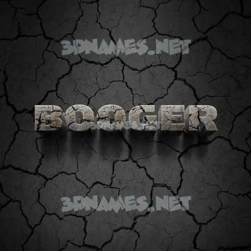 booger in Cracked Stone style - 3D name wallpaper