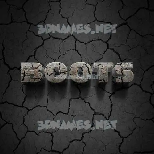 boots in Cracked Stone style - 3D name wallpaper
