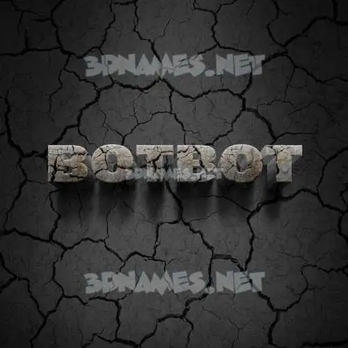 botbot in Cracked Stone style - 3D name wallpaper