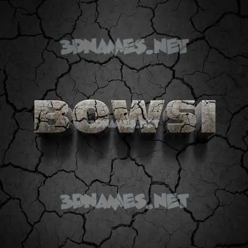 bowsi in Cracked Stone style - 3D name wallpaper