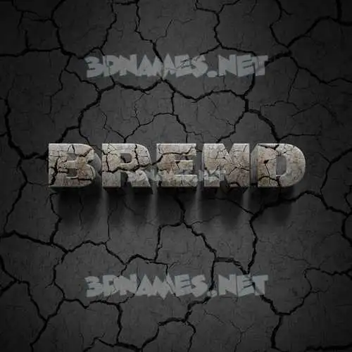 brend in Cracked Stone style - 3D name wallpaper brend in Cracked Stone style - 3D name wallpaper