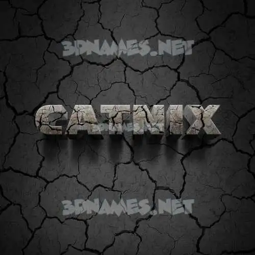 catnix in Cracked Stone style - 3D name wallpaper
