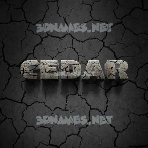 cedar in Cracked Stone style - 3D name wallpaper
