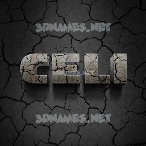celi in Cracked Stone style - 3D name wallpaper