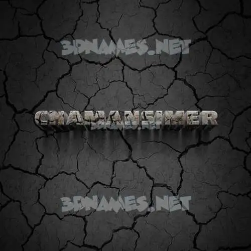 chamansimer in Cracked Stone style - 3D name wallpaper