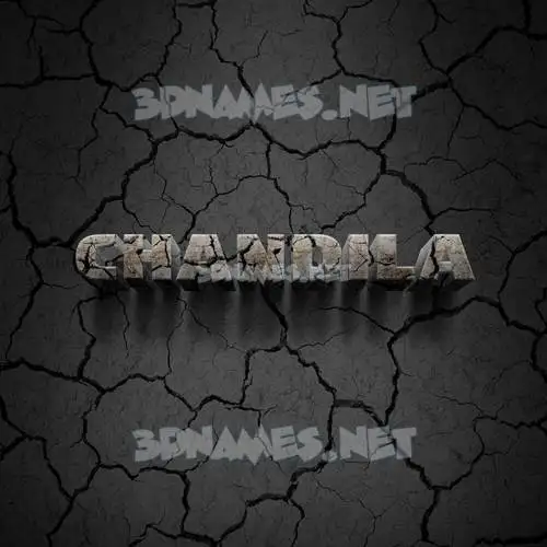 chandila in Cracked Stone style - 3D name wallpaper