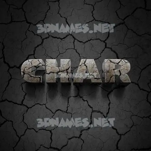 char in Cracked Stone style - 3D name wallpaper