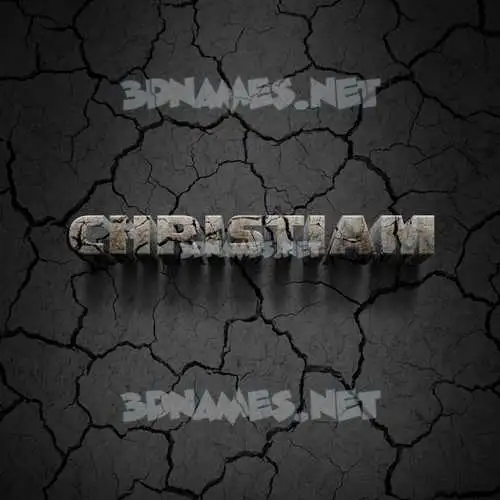 christiam in Cracked Stone style - 3D name wallpaper
