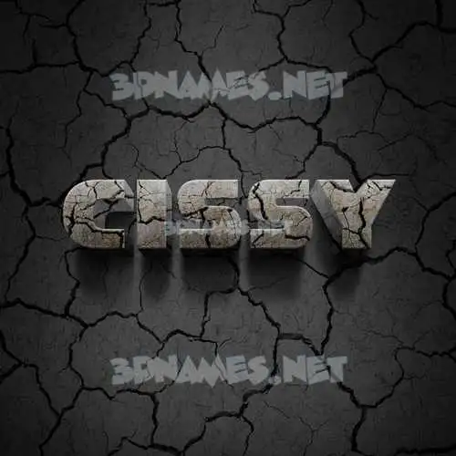 cissy in Cracked Stone style - 3D name wallpaper
