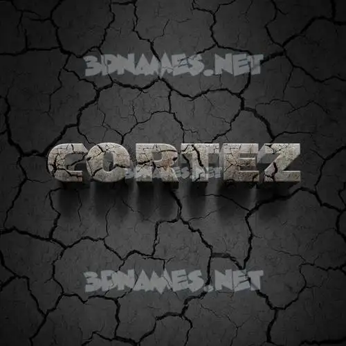 cortez in Cracked Stone style - 3D name wallpaper