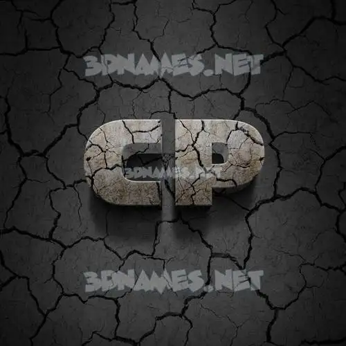cp in Cracked Stone style - 3D name wallpaper