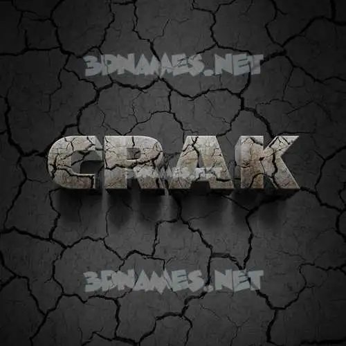 crak in Cracked Stone style - 3D name wallpaper