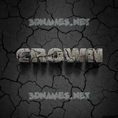crown in Cracked Stone style - 3D name wallpaper