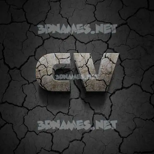 cv in Cracked Stone style - 3D name wallpaper cv in Cracked Stone style - 3D name wallpaper