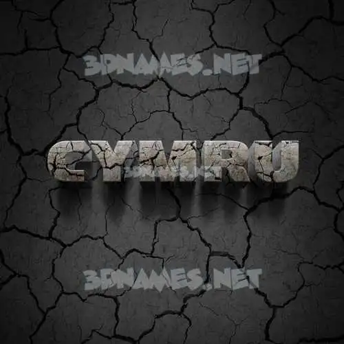cymru in Cracked Stone style - 3D name wallpaper