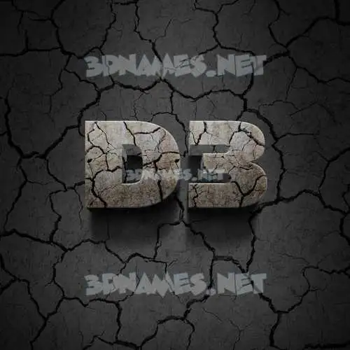 d3 in Cracked Stone style - 3D name wallpaper d3 in Cracked Stone style - 3D name wallpaper
