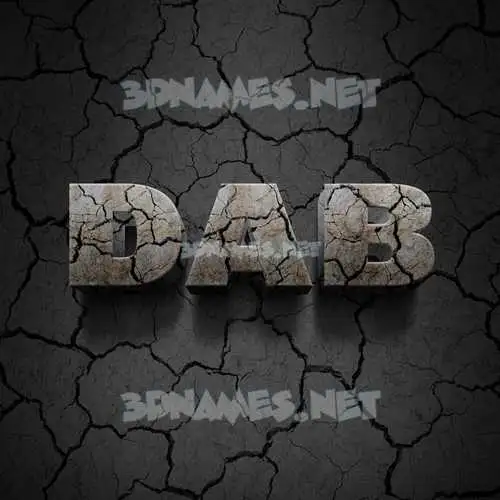 dab in Cracked Stone style - 3D name wallpaper dab in Cracked Stone style - 3D name wallpaper