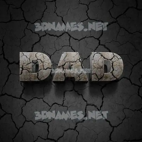 dad in Cracked Stone style - 3D name wallpaper
