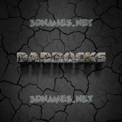 dadrocks in Cracked Stone style - 3D name wallpaper