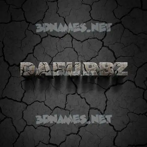 dafurbz in Cracked Stone style - 3D name wallpaper