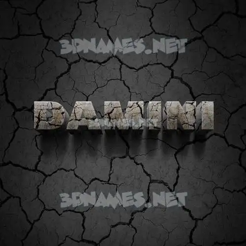 damini in Cracked Stone style - 3D name wallpaper