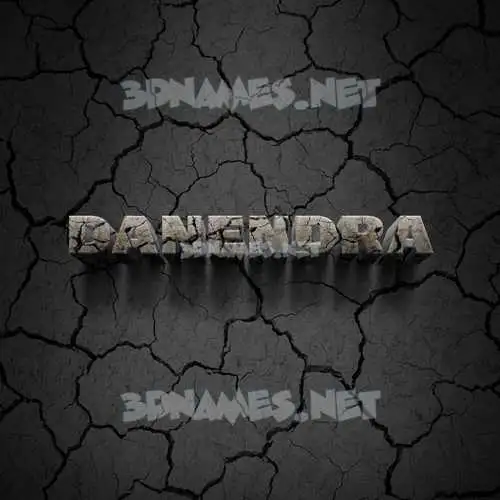 danendra in Cracked Stone style - 3D name wallpaper
