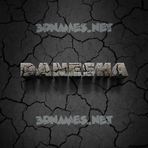 danesha in Cracked Stone style - 3D name wallpaper