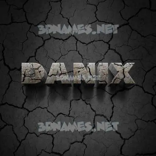 danix in Cracked Stone style - 3D name wallpaper