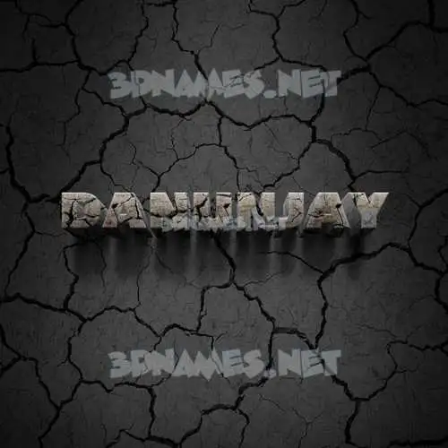 danunjay in Cracked Stone style - 3D name wallpaper