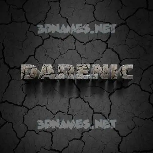 darenic in Cracked Stone style - 3D name wallpaper