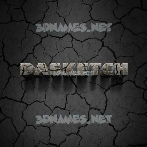 dasketch in Cracked Stone style - 3D name wallpaper