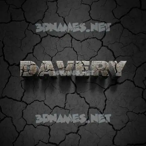 davery in Cracked Stone style - 3D name wallpaper