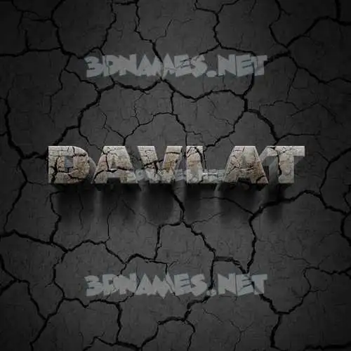 davlat in Cracked Stone style - 3D name wallpaper