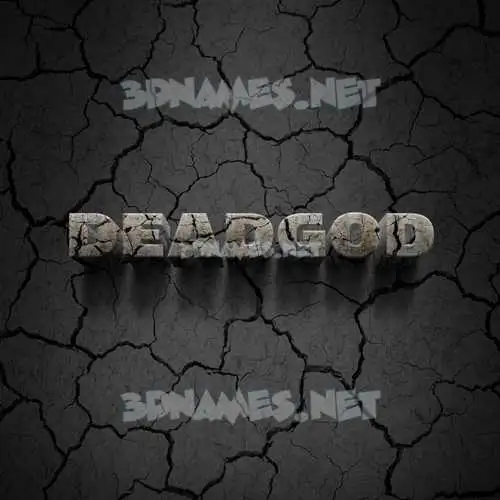 deadgod in Cracked Stone style - 3D name wallpaper