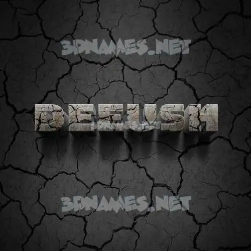 deeush in Cracked Stone style - 3D name wallpaper