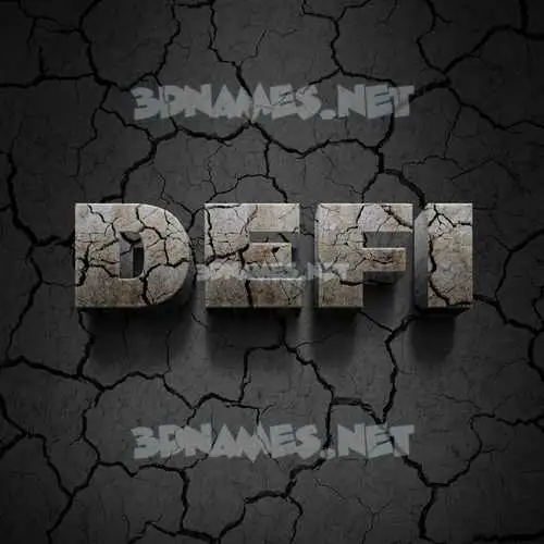 defi in Cracked Stone style - 3D name wallpaper