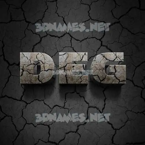 deg in Cracked Stone style - 3D name wallpaper