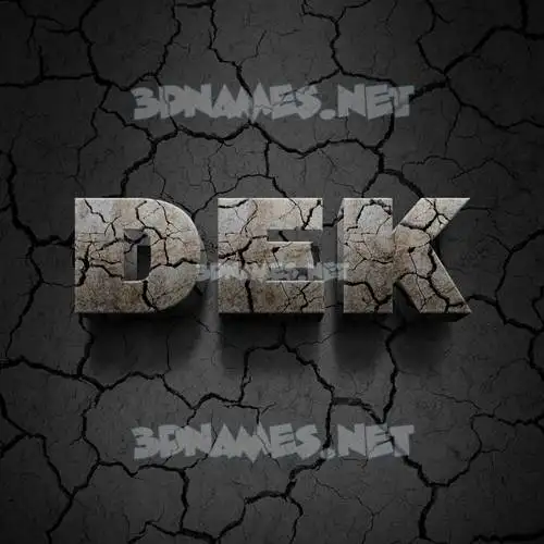 dek in Cracked Stone style - 3D name wallpaper