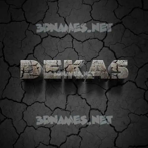 dekas in Cracked Stone style - 3D name wallpaper