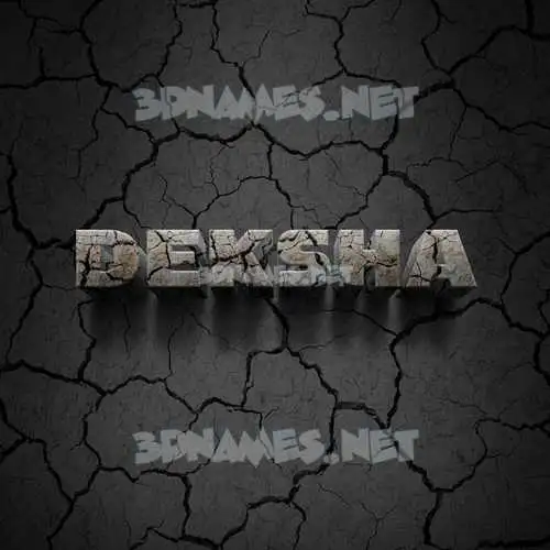 deksha in Cracked Stone style - 3D name wallpaper