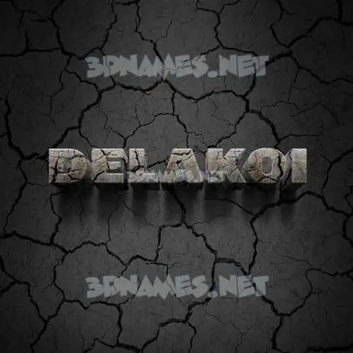delakoi in Cracked Stone style - 3D name wallpaper delakoi in Cracked Stone style - 3D name wallpaper