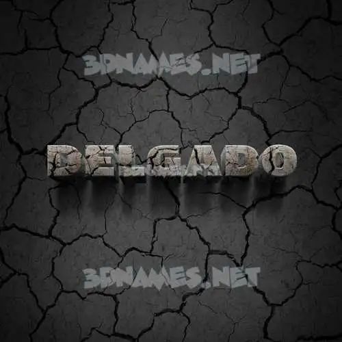 delgado in Cracked Stone style - 3D name wallpaper