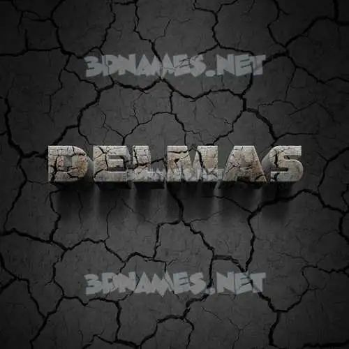 delmas in Cracked Stone style - 3D name wallpaper